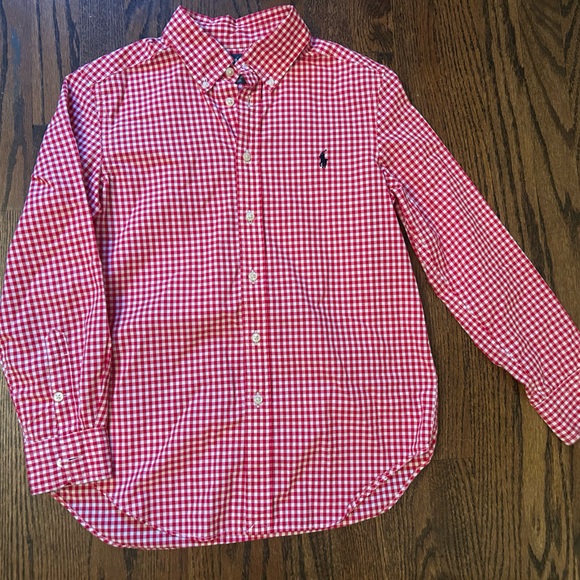 Ralph Lauren Red Check Button Down Shirt Size - Picture 3 of 8